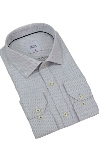 Erkek Puantiyeli Slim Fitt Uzun Kol Gömlek 2402 BGL-ST04385