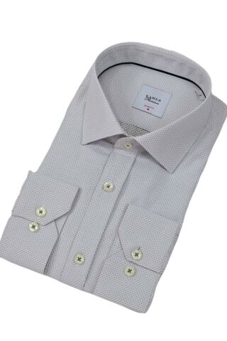 Erkek Puantiyeli Slim Fitt Uzun Kol Gömlek 2402 BGL-ST04385