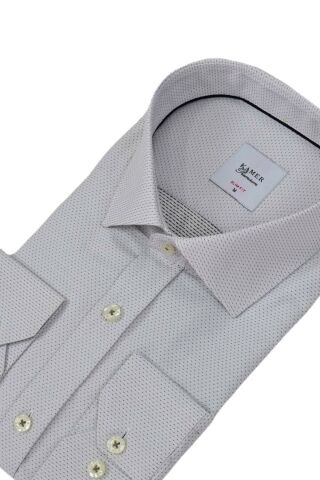 Erkek Puantiyeli Slim Fitt Uzun Kol Gömlek 2402 BGL-ST04385
