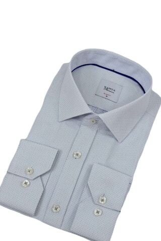 Erkek Puantiyeli Slim Fitt Uzun Kol Gömlek 2402 BGL-ST04385