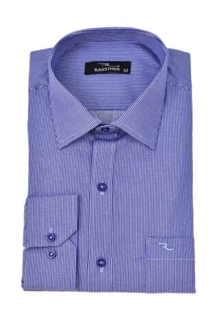 Erkek Çizgili Klasik Tek Cepli Uzun Kol Gömlek BGL-ST04553