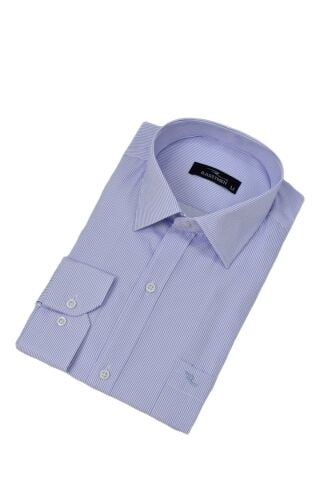 Erkek Çizgili Klasik Tek Cepli Uzun Kol Gömlek BGL-ST04553