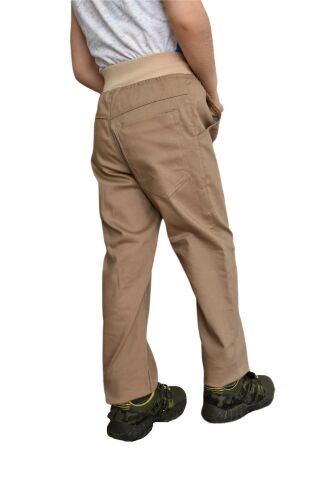 Kolej Beli Ribanalı Kanvas Pantolon Bej ST00374