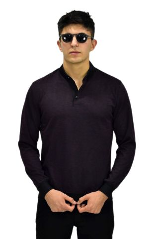 Erkek Polo Yaka Sweatshirt R2255 BGL-ST03201