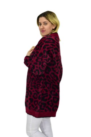 Kadın Leopar Desen Hırka 101002 BGL-ST04079