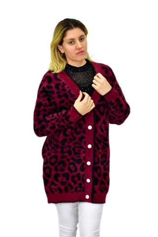 Kadın Leopar Desen Hırka 101002 BGL-ST04079