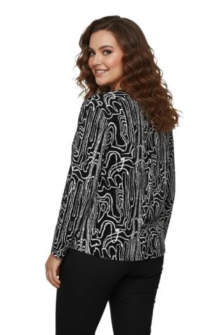 Kadın V Yaka Modelli Baskılı Bluz BGL-ST05105