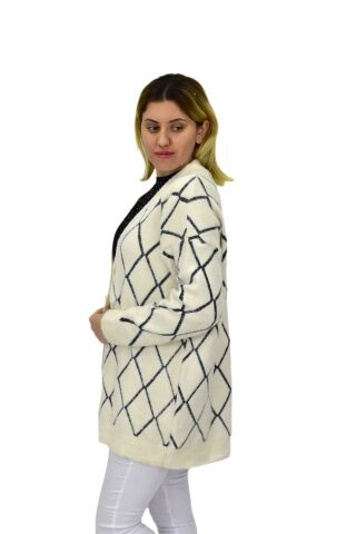 Kadın Triko Düğmeli Baklava Desen Hırka 5100 BGL-ST04068