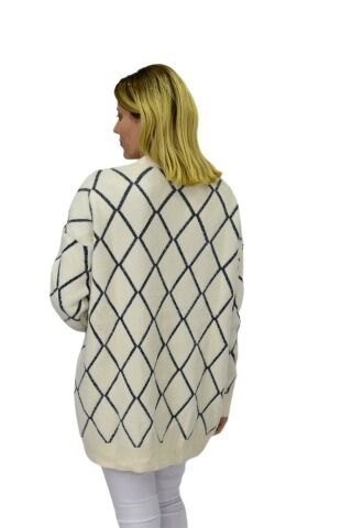 Kadın Triko Düğmeli Baklava Desen Hırka 5100 BGL-ST04068