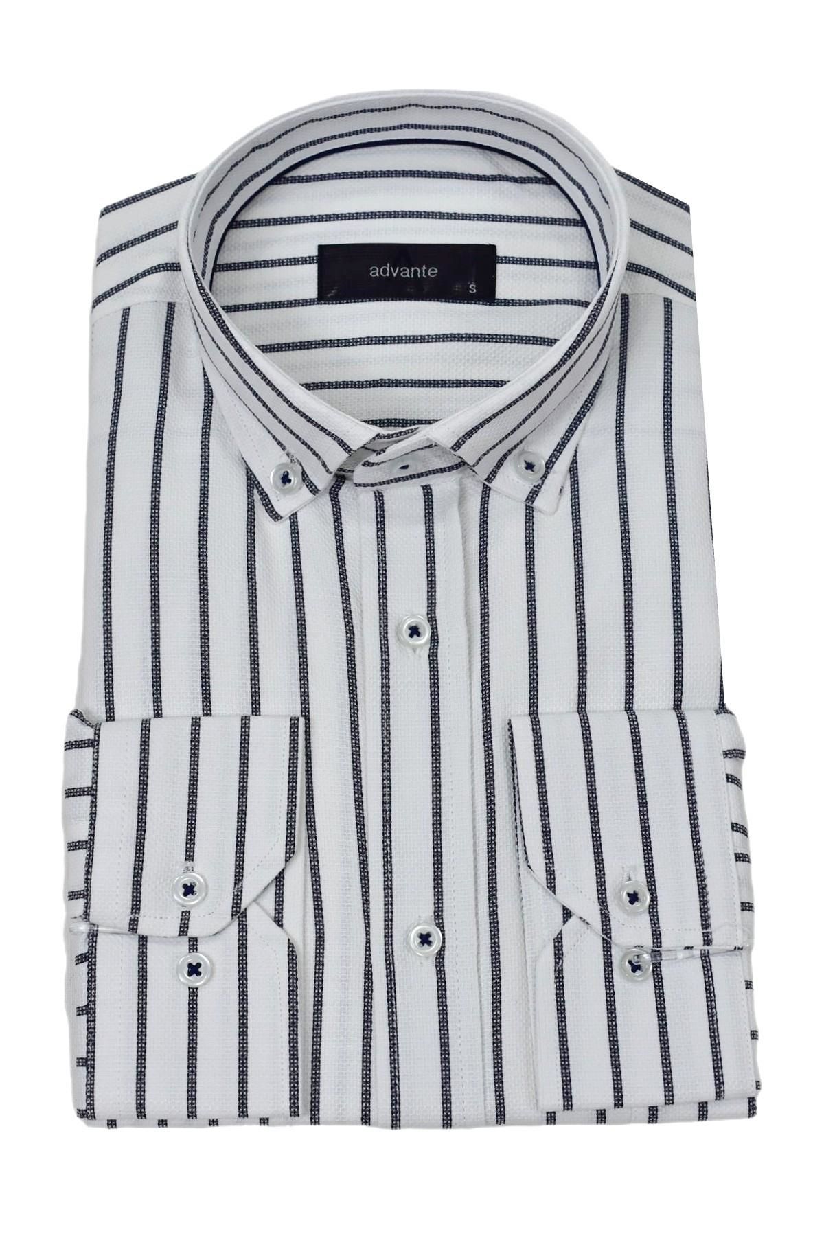 Erkek Klasik Çizgili Tek Cepli Gömlek BGL-ST03907