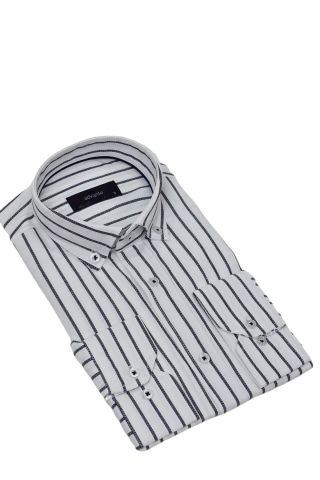 Erkek Klasik Çizgili Tek Cepli Gömlek BGL-ST03907