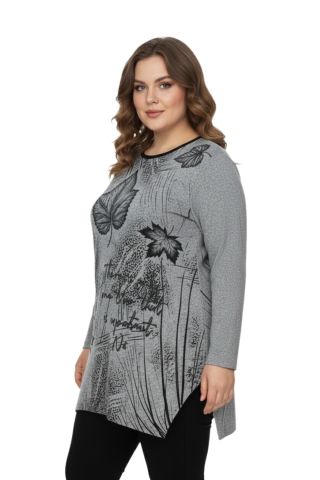 Kadın Yumoş Taşlı Baskılı Tunik BGL-ST05070