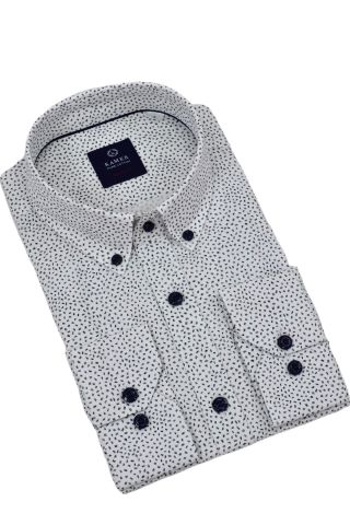 Erkek Puantiyeli Slim Fitt Uzun Kol Gömlek 2420 BGL-ST04382