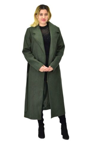 Kadın Uzun Kemerli Kaşe Kaban BGL-ST04065