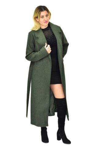 Kadın Uzun Kemerli Kaşe Kaban BGL-ST04065