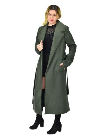 Kadın Uzun Kemerli Kaşe Kaban BGL-ST04065