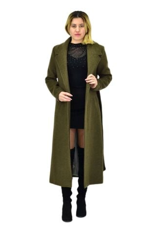 Kadın Uzun Kemerli Kaşe Kaban BGL-ST04065