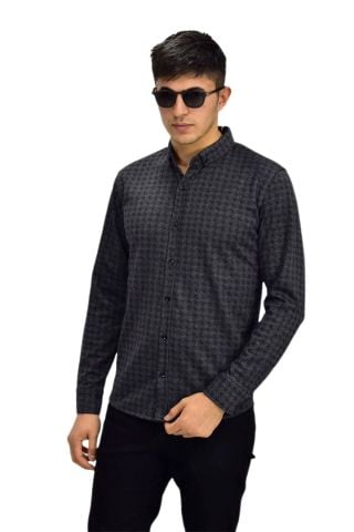 Erkek Spor Jakarlı Uzun Kol Gömlek R6490 BGL-ST03203
