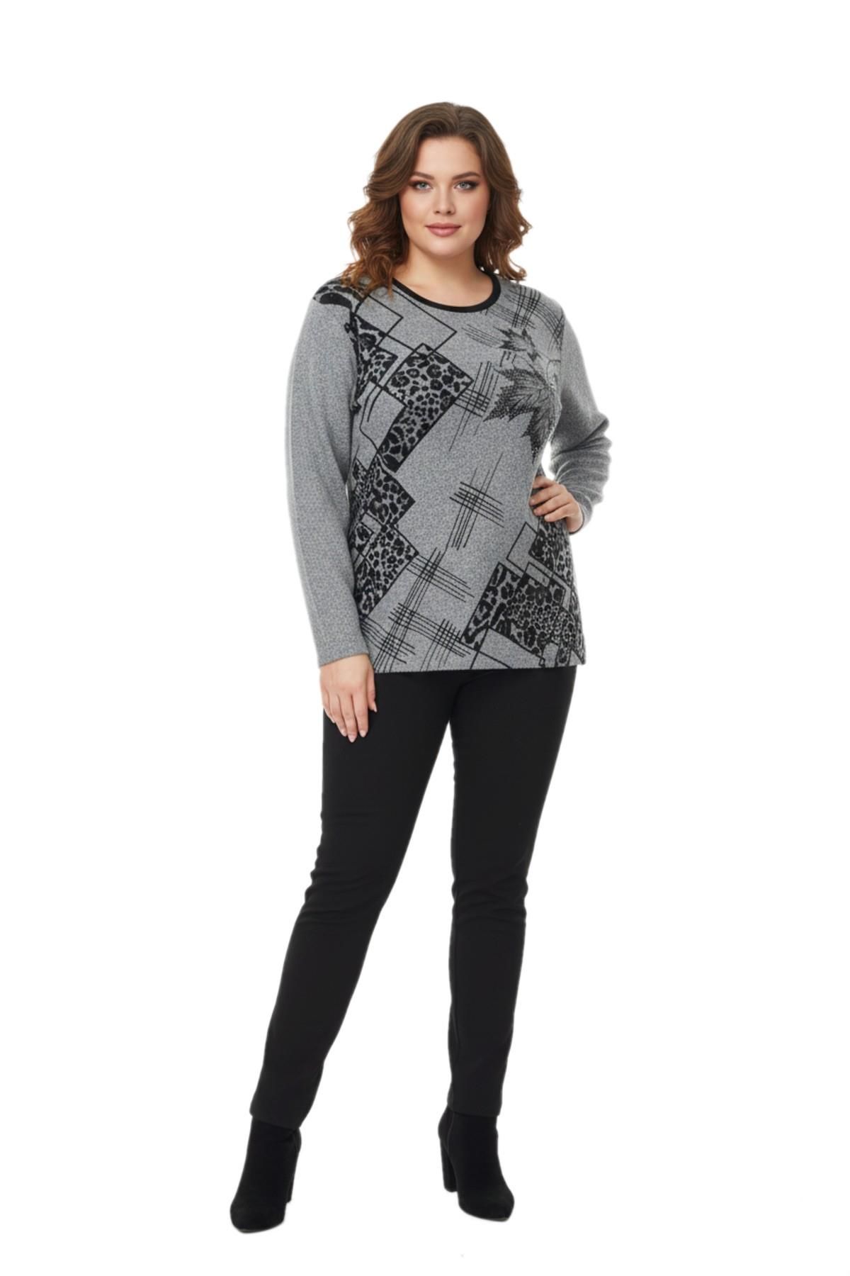 Kadın Yumoş Taşlı Baskılı Bluz BGL-ST05069