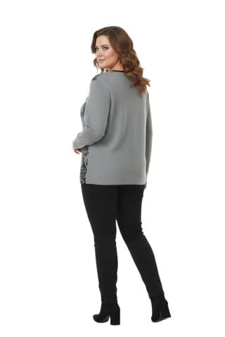 Kadın Yumoş Taşlı Baskılı Bluz BGL-ST05069