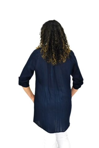 Kadın Lacivert Uzun Kol Gömlek BGL-ST04661