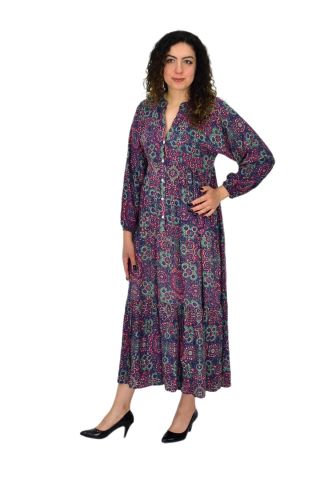 Kadın Empirme Uzun Kol Elbise BGL-ST04670