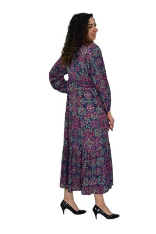 Kadın Empirme Uzun Kol Elbise BGL-ST04670