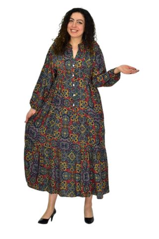 Kadın Empirme Uzun Kol Elbise BGL-ST04670