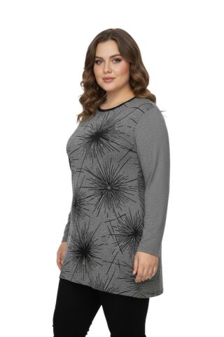 Kadın Yumoş Taşlı Baskılı Tunik BGL-ST05071