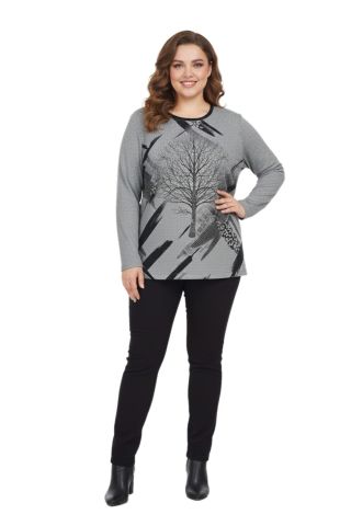 Kadın Yumoş Taşlı Baskılı Bluz BGL-ST05167