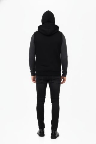 Erkek Kapitone Modelli 3 İplik Kapüşonlu Yelek BGL-ST04866