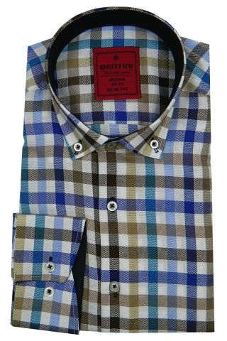 Erkek Slim Fit Ekose Gömlek Bgl-st00089