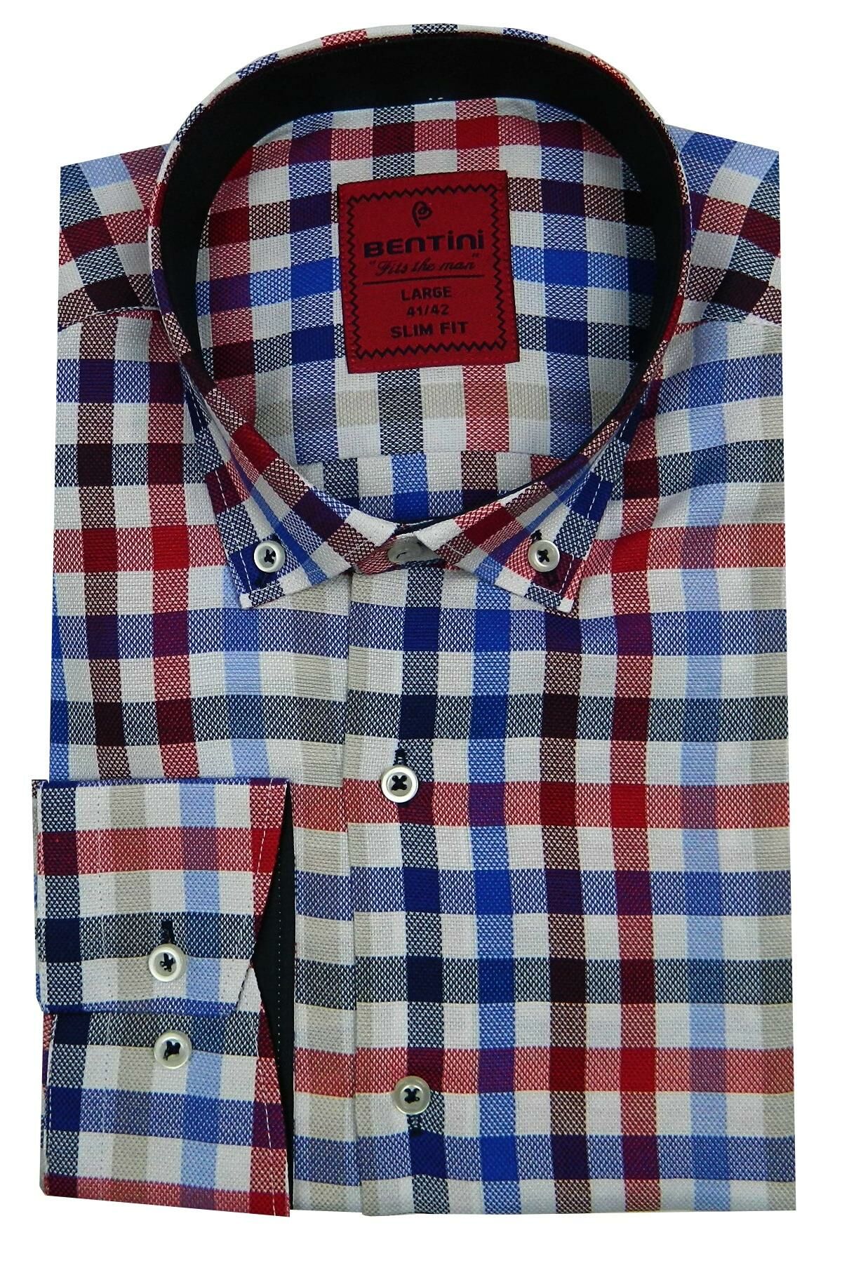 Erkek Slim Fit Ekose Gömlek Bgl-st00089