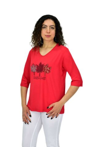 Kadın Kısa Kol Taşlı Bluz BGL-ST04711