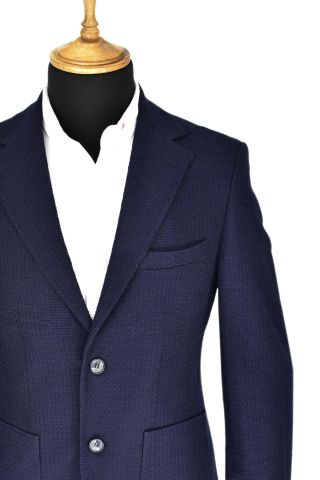 Erkek Tek Spor Ceket Çift Yırtmaçlı Gofre BGL-ST03587