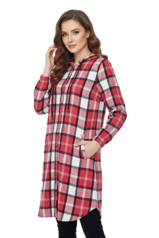 Kadın Oduncu Kapüşonlu Gömlek Tunik BGL-ST02455