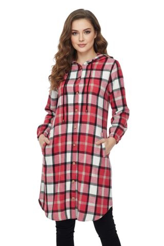 Kadın Oduncu Kapüşonlu Gömlek Tunik BGL-ST02455