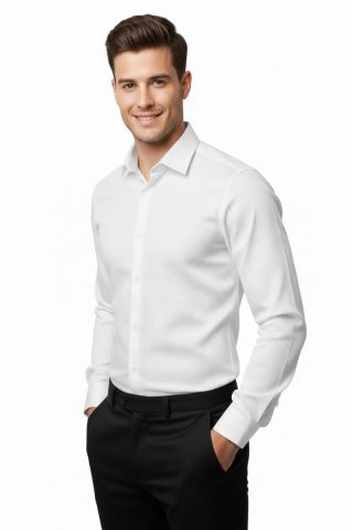 Erkek Silim Fit Armürlü Uzun Kol Gömlek BGL-ST04868