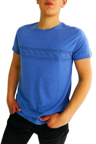 NAYKI ERKEK SIFIR YAKA PANO BASKILI PETEK SÜPREM T-SHİRT 2123 BGL-ST01