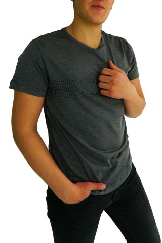 NAYKI ERKEK SIFIR YAKA PANO BASKILI PETEK SÜPREM T-SHİRT 2123 BGL-ST01