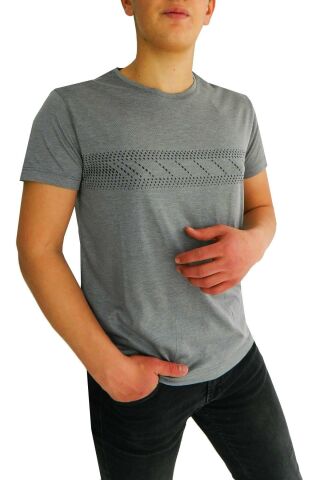 NAYKI ERKEK SIFIR YAKA PANO BASKILI PETEK SÜPREM T-SHİRT 2123 BGL-ST01