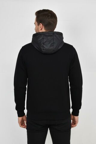 Erkek Kapitone Modelli 3 İplik Kapüşonlu Sweatshirt BGL-ST04865