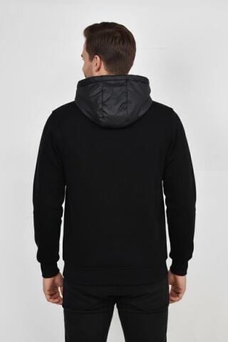 Erkek Kapitone Modelli 3 İplik Kapüşonlu Sweatshirt BGL-ST04865
