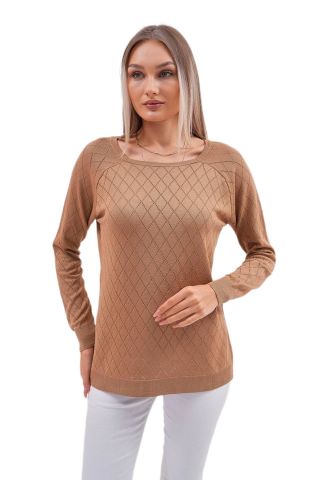 Kadın Baklava Dilimi Desenli Kazak 12781 BGL-ST04110