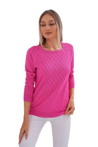 Kadın Baklava Dilimi Desenli Kazak 12781 BGL-ST04110