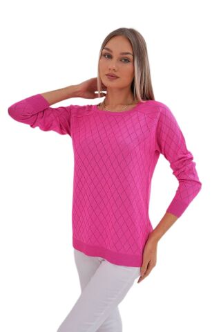 Kadın Baklava Dilimi Desenli Kazak 12781 BGL-ST04110