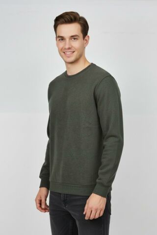 Erkek Sıfır Yaka Selanik Sweatshirt Regular Kalıp BGL-ST04870