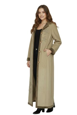 Uzun Çiçek Nakışlı Pardesü Bgl-st00925 BGL-ST00925