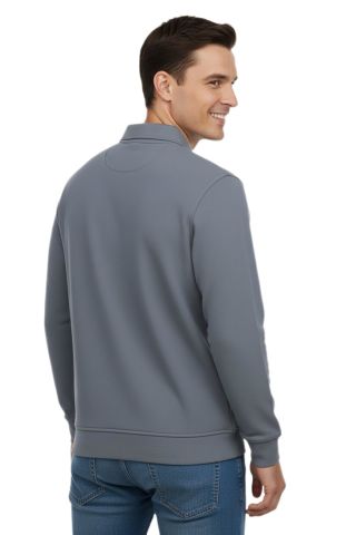 Erkek Gömlek Yaka Petek Doku Cepli Regular Fit Sweatshirt BGL-ST04956