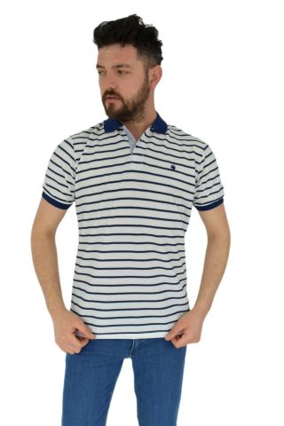 Erkek Çizgili Polo Yaka Tişört Waffle BGL-ST02790